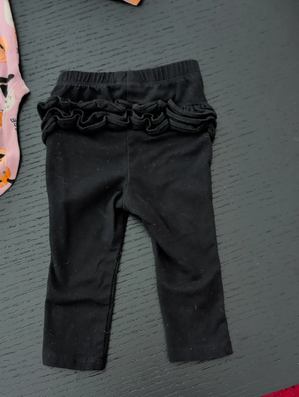 2 Piece Old Navy Halloween Onesie & Black Ruffle Butt Pants Girl 6 - 12 Months